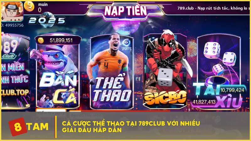 Cá cược thể thao tại 789CLUB với nhiều giải đấu hấp dẫn