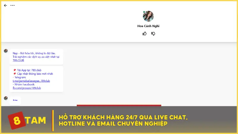 Hỗ trợ khách hàng 24/7 qua live chat, hotline và email chuyên nghiệp