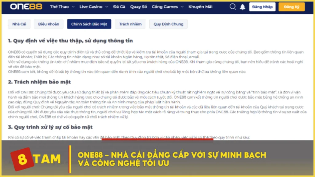 ONE88 - Nhà cái đẳng cấp với sự minh bạch và công nghệ tối ưu