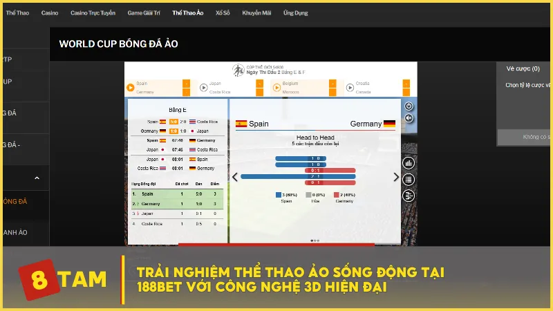 Trải nghiệm thể thao ảo sống động tại 188BET với công nghệ 3D hiện đại