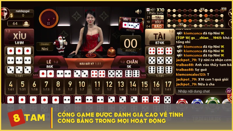 Cổng game được đánh giá cao về tính công bằng trong mọi hoạt động