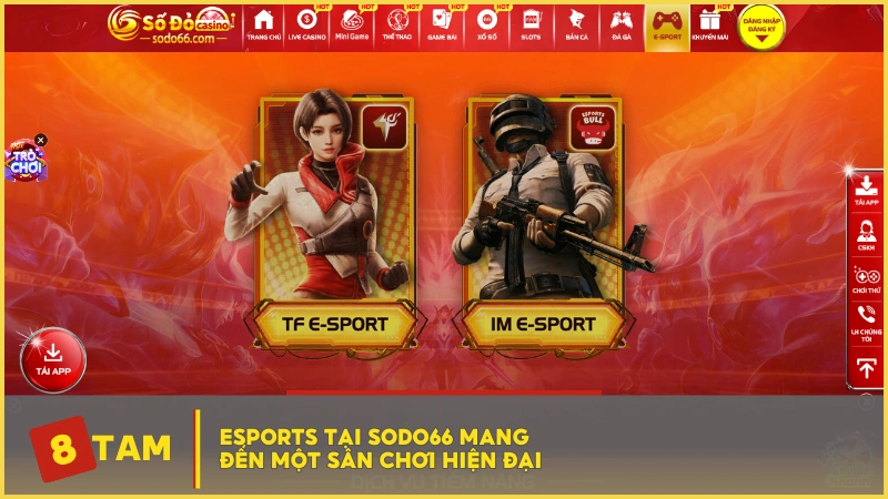 Esports tại SODO66 mang đến một sân chơi hiện đại