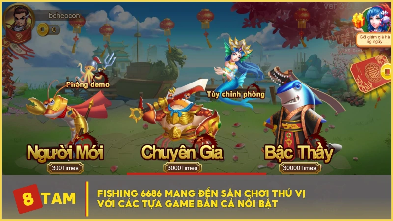 Fishing 6686 mang đến sân chơi thú vị với các tựa game bắn cá nổi bật