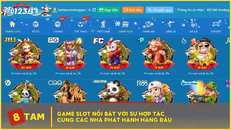 Game Slot nổi bật với sự hợp tác cùng các nhà phát hành hàng đầu