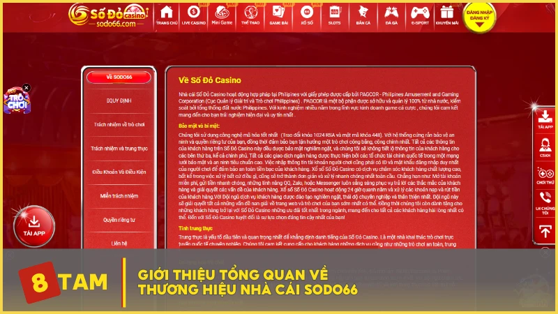 Giới thiệu tổng quan về thương hiệu nhà cái SODO66