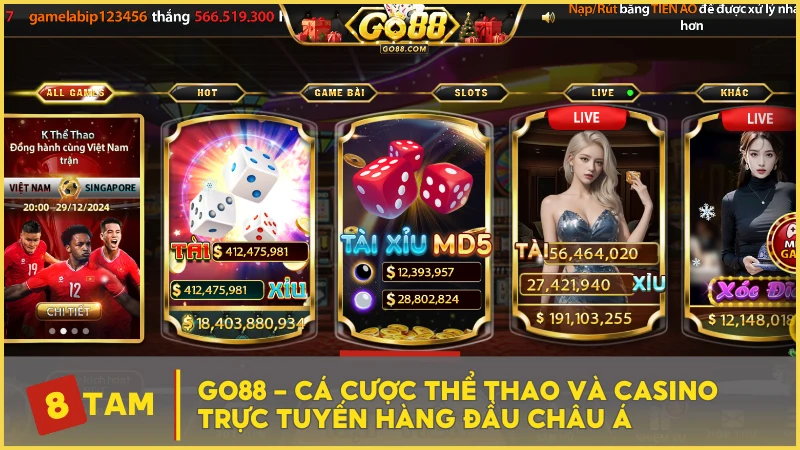 GO88 – Cá cược Thể Thao và Casino trực tuyến hàng đầu Châu Á