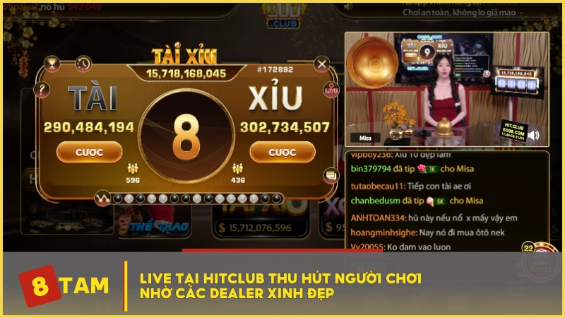 Live tại HITCLUB thu hút người chơi nhờ các dealer xinh đẹp