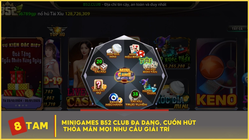 Minigames B52 CLUB đa dạng, cuốn hút, thỏa mãn mọi nhu cầu giải trí