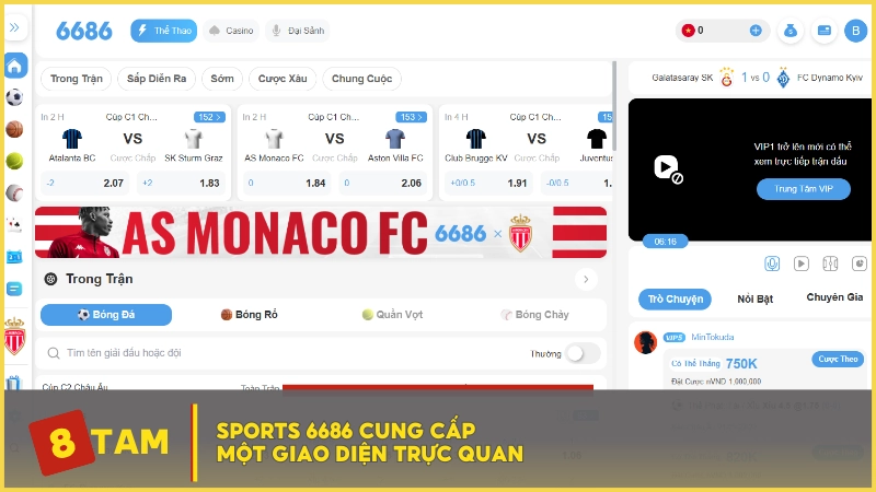 Sports 6686 cung cấp một giao diện trực quan