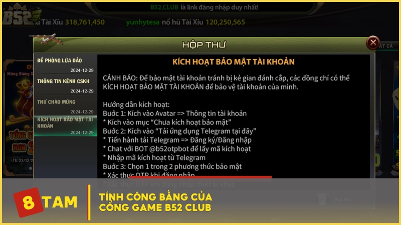 Tính công bằng của cổng game B52 CLUB