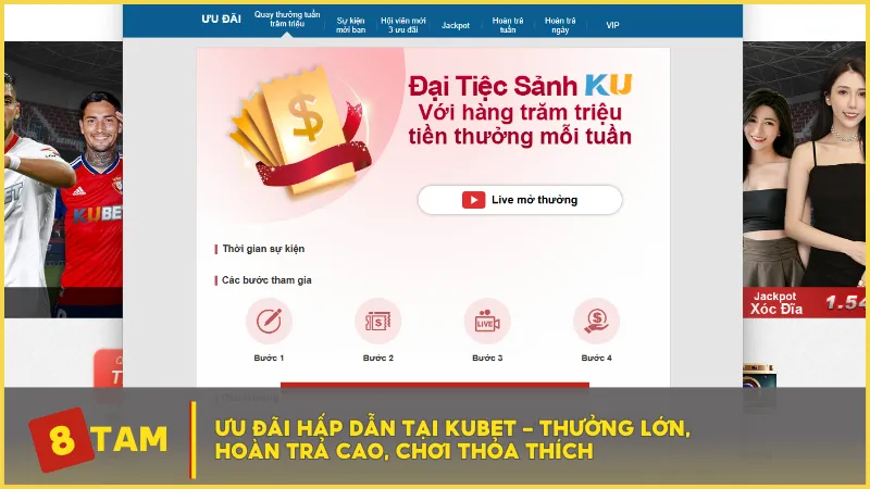 Ưu đãi hấp dẫn tại KUBET - Thưởng lớn, hoàn trả cao, chơi thỏa thích