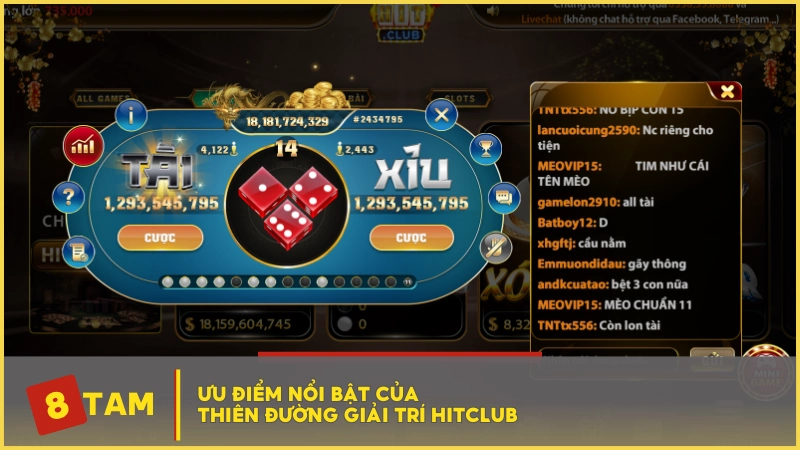 Ưu điểm nổi bật của thiên đường giải trí HITCLUB 